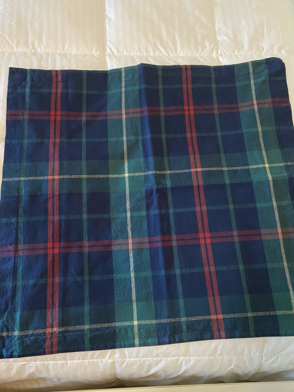 The Company Store Tartan Plaid set of 2 Euro Pillow Sham 26x26 Cotton Portugal